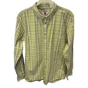 Resistol Boys XXL 18/20 Plaid Western Button Down Shirt Green Long Sleeve Cotton